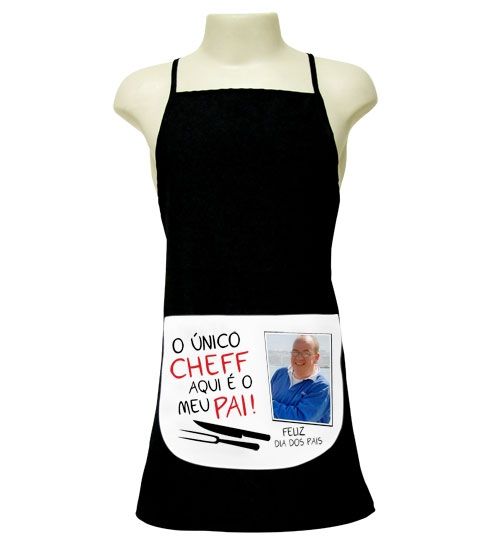 AVENTAL PRETO TIPO CHURRASQUEIRO