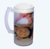 CANECA DE CHOPP EM VIDRO ESCOVADO