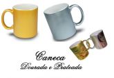 CANECA DOURADA E PRATEADA